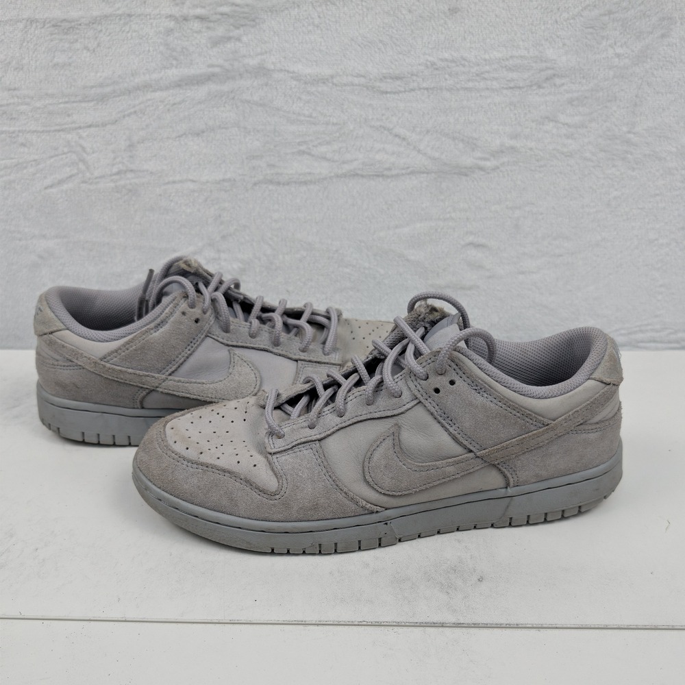 Nike Dunk Low Sneakers Men 10 Grey Suede Leather Streetwear IB6651-002 Y2K
